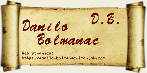 Danilo Bolmanac vizit kartica